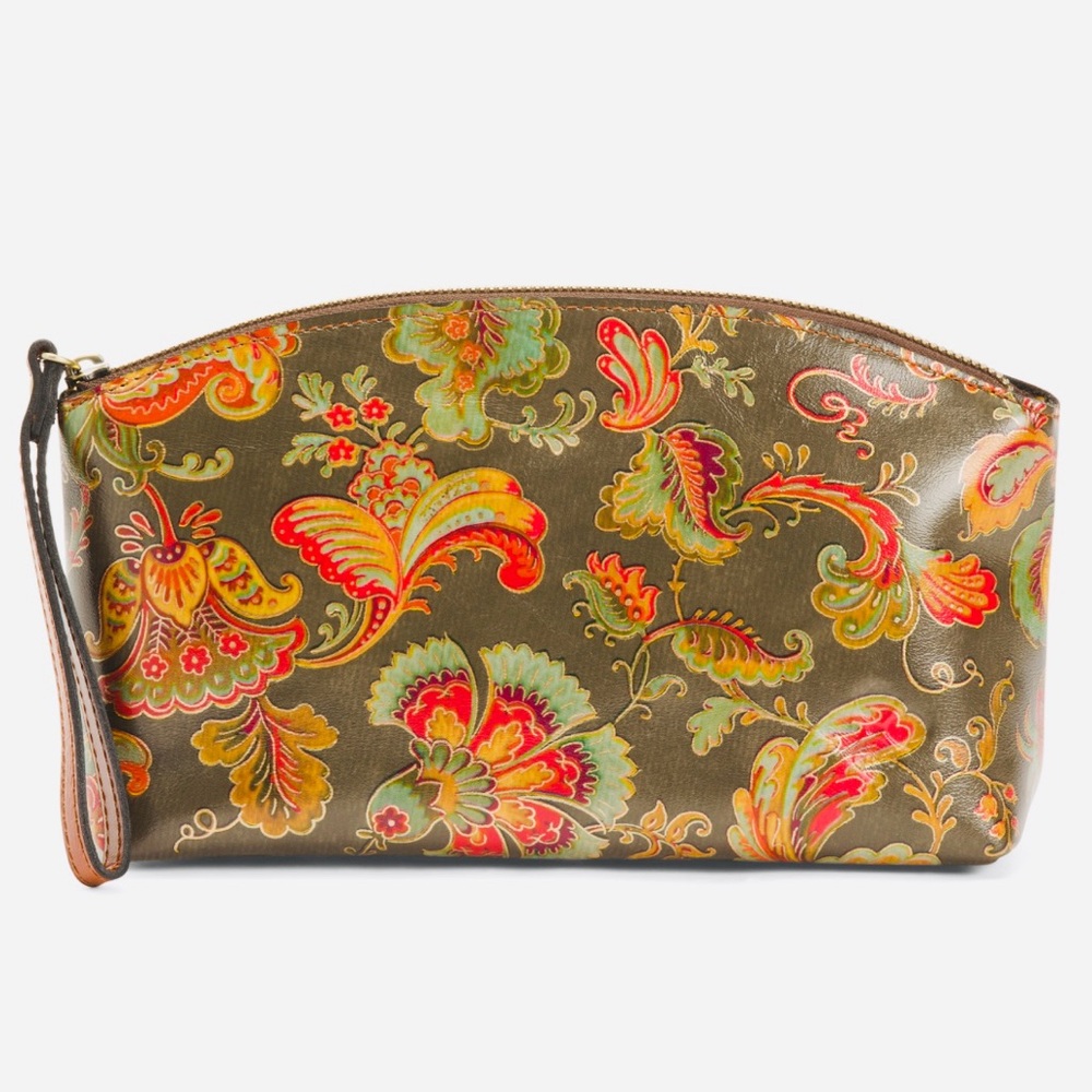 PATRICIA NASH Aritzo Leather Cosmetic wristlet in Floral Paisley 🦋 NWT